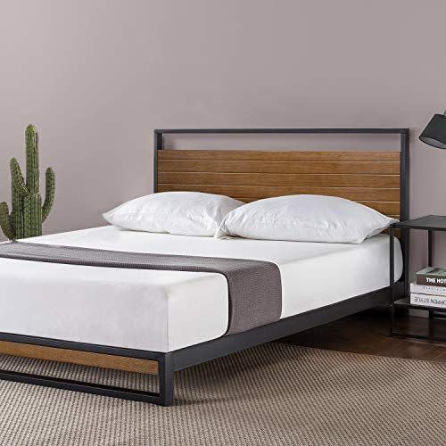 Zinus Suzanne Metal and Wood Platform Bed Frame