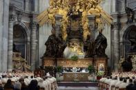 Pope Francis holds Chrism Mass on Holy Thursday at the Vatican