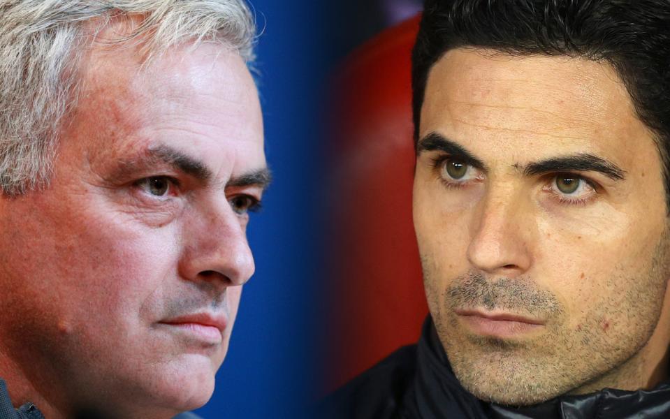 Jose Mourinho, head coach of Tottenham Hotspur and Mikel Arteta, Manager of Arsenal - Getty Images