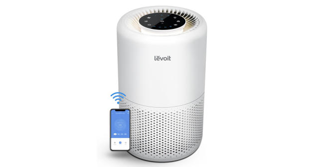 LEVOIT Purificadores de aire para el hogar, Core 200S, filtro blanco y  purificador de aire para alergias de mascotas, 3 en 1 True HEPA, carbón