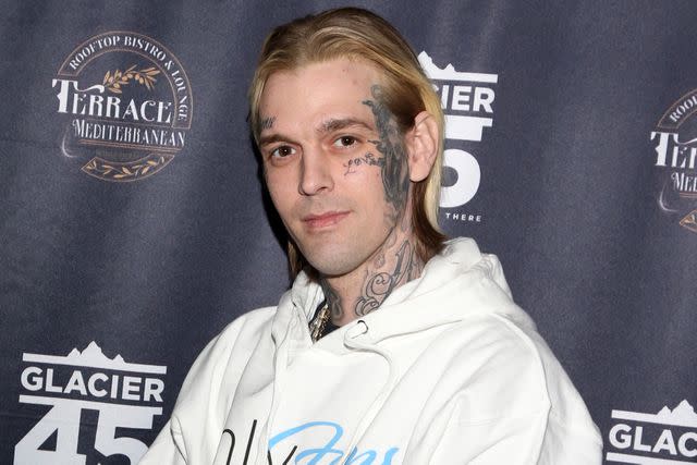 <p>Gabe Ginsberg/Getty</p> Aaron Carter in 2022