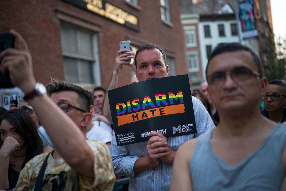 People observe a moment of silence in New York City