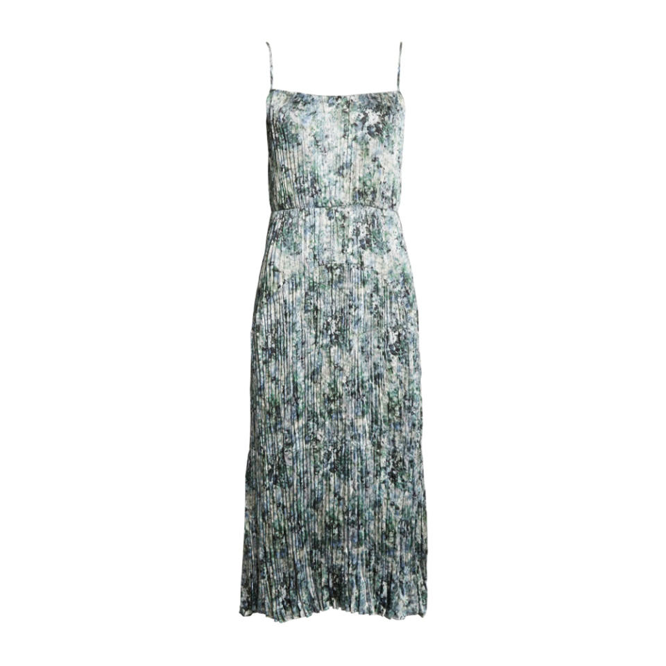 Vince Floral Pleated Camisole Dress
