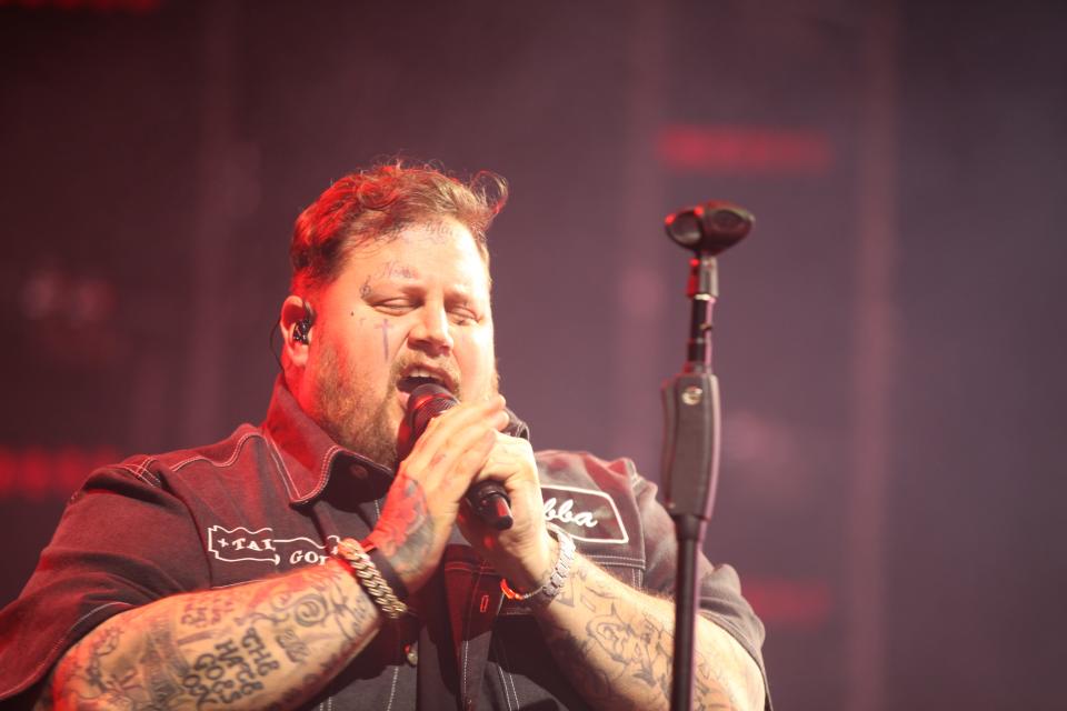 Jelly Roll headlines a sold-out American Family Insurance Amphitheater in Milwaukee on Friday, Aug. 18, 2023.