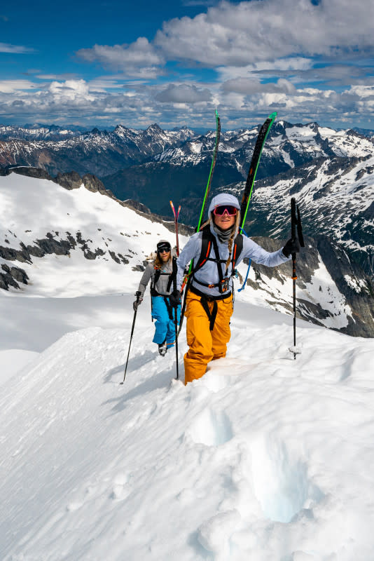 Michelle Parker and Cody Townsend hike up Eldorado Peak, WA, USA during filming for the film "The Mountain Why", on 23 June, 2020.<p>Photo: Bjarne Salen/Red Bull Content Pool</p>