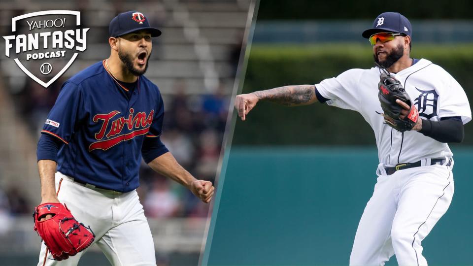 Scott Pianowski is joined by Paul Sporer of Fangraphs and ESPN to discuss the Minnesota Twins and Detroit Tigers on the Yahoo Fantasy Baseball Podcast. (Photo by Brace Hemmelgarn/Minnesota Twins/Getty Images; Duane Burleson/Getty Images)