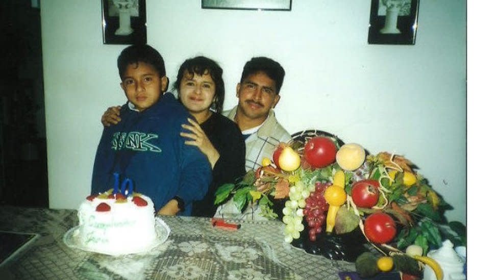 Javier celebrando su primer cumpleaños en EE.UU.