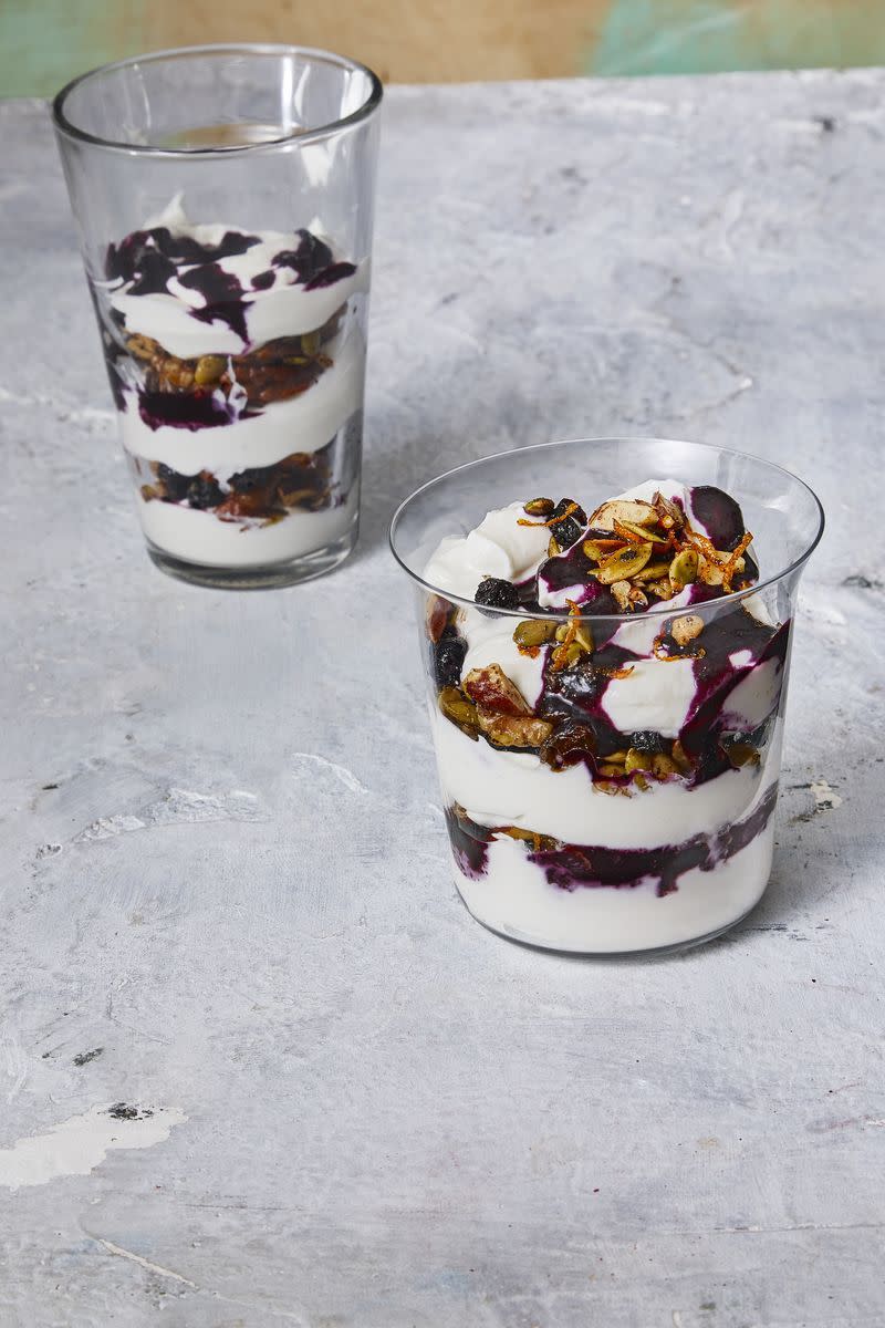 blueberry and mixed nut parfait