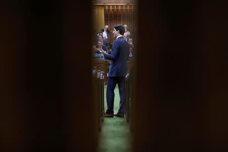 Canada's Prime Minister Justin Trudeau speaks during Question Period in the House of Commons on Parliament Hill in Ottawa, Ontario, Canada, March 20, 2019. REUTERS/Chris Wattie