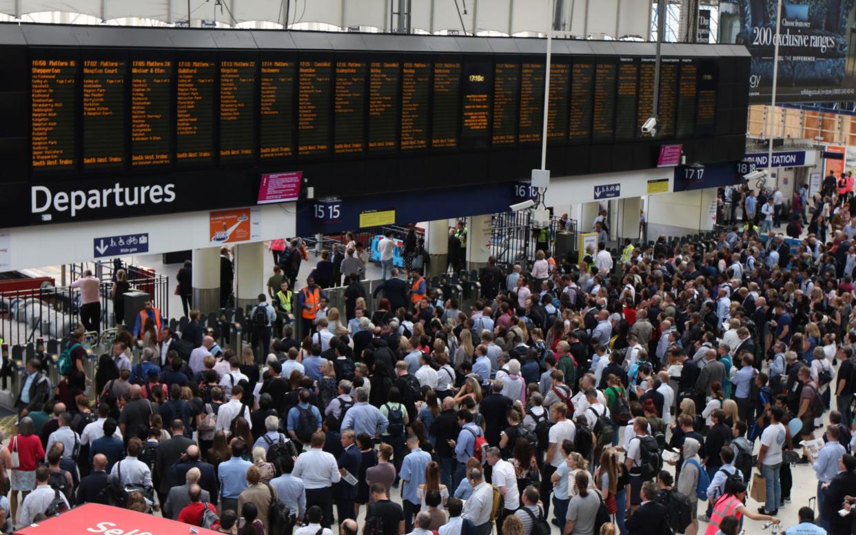 Waterloo station in London - the country's busiest station - AP