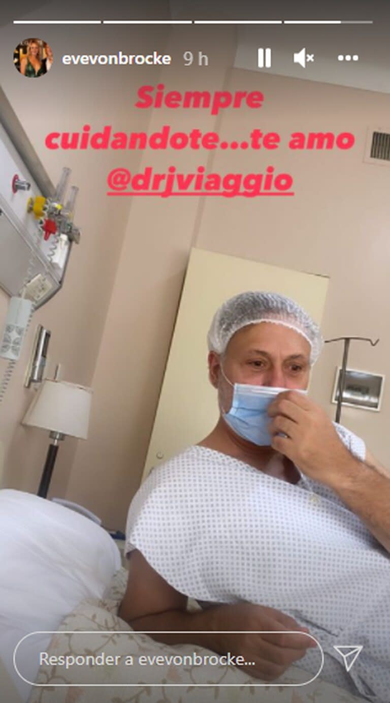 Evelyn Von Brocke le envió buenos deseos a su marido quien también debió atravesar una cirugía