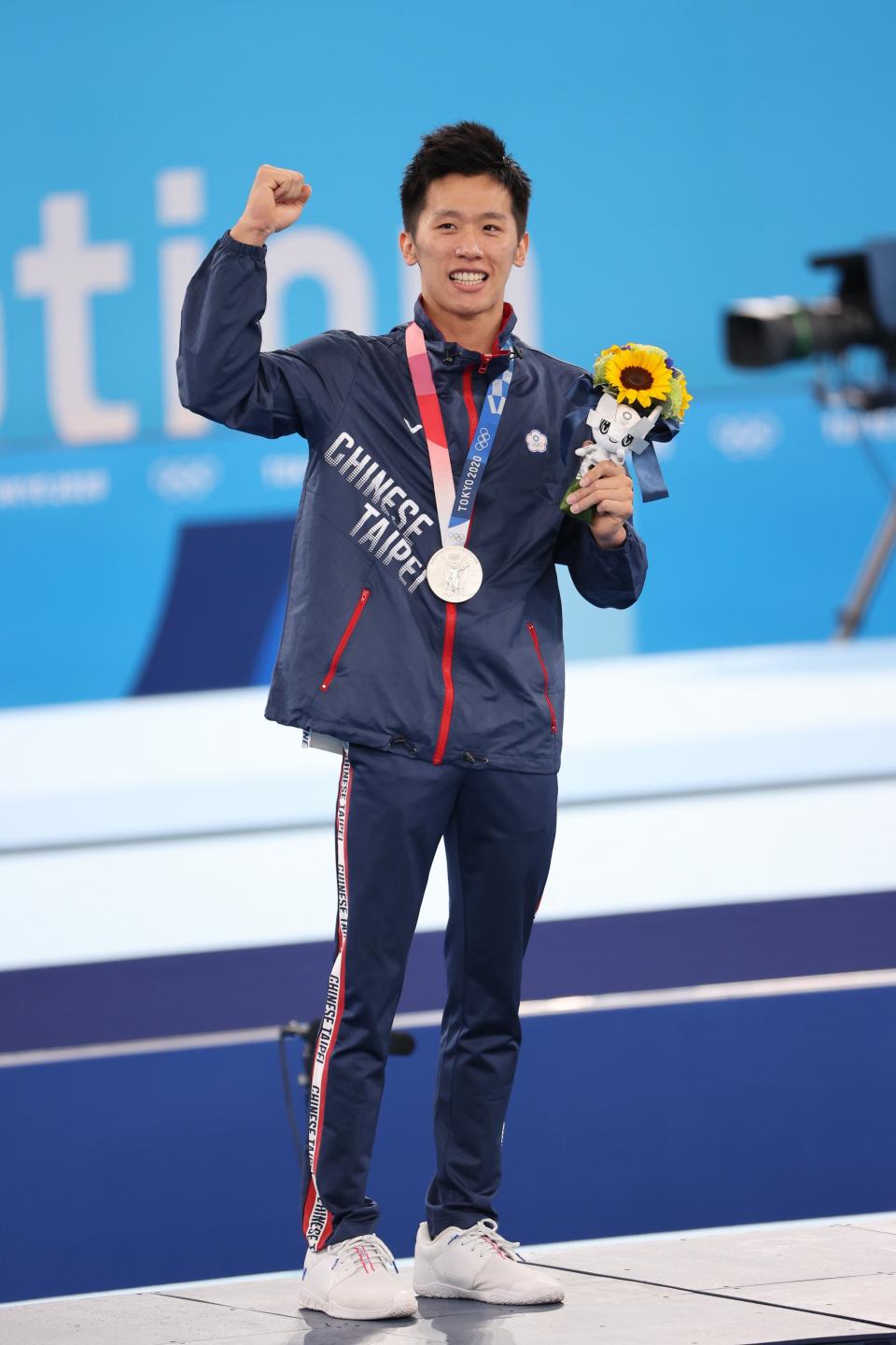 李智凱今(1)天在東京奧運鞍馬項目以15.400的高分奪下銀牌， 創奧運台灣體操史上首面獎牌。(體育署提供)