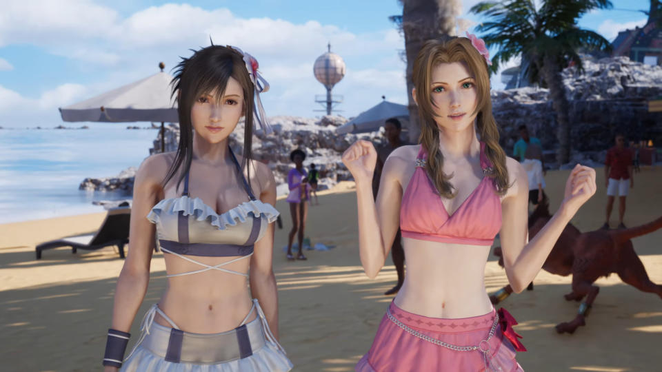 Así de bellas se ven Aerith y Tifa en bikini en Costa del Sol de Final Fantasy VII Rebirth