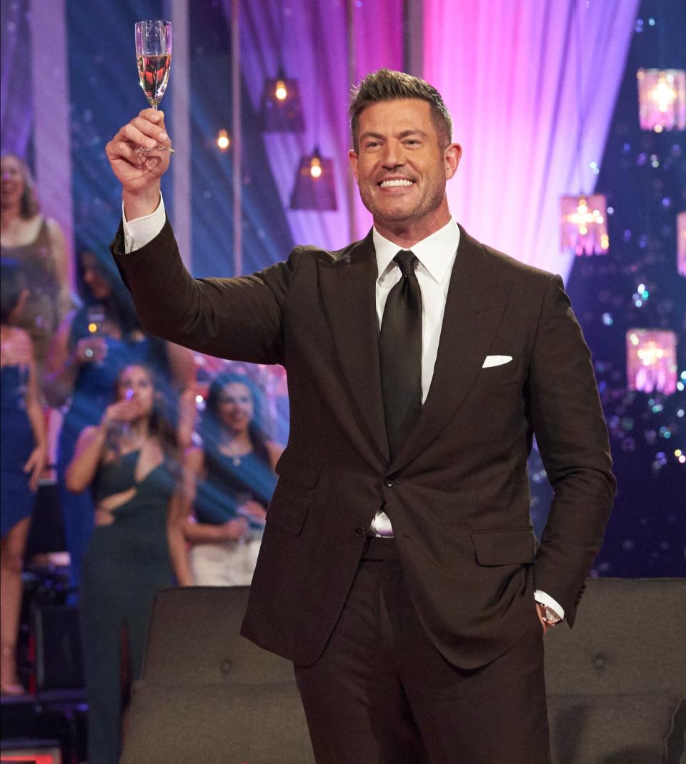 JESSE PALMER, THE BACHELORETTE - Rachel and Gabby reunite with 14 of the most unforgettable men from this season. But first, Aven’s spooky hometown date in Salem, Massachusetts, will be revealed! Once seated together for the first time since the show premiered, the former suitors kick off the night by addressing the controversies surrounding Hayden and Chris, but will either of them show up to atone for their actions? Later, the women of the hour, Gabby and Rachel, answer burning questions from their former flames and welcome the stars of Universal Pictures’ “Bros,” Billy Eichner and Luke Macfarlane, to the stage to join in on the action on an all-new episode of “The Bachelorette,” airing, MONDAY, AUG. 29 (8:00-10:01 p.m. EDT) on ABC.