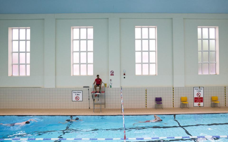 Swimmers at Ironmonger Row Baths and Better Leisure Centres as indoor gyms - PA