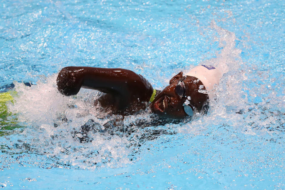 Husnah Kukundakwe of Uganda competes in heat 1 of the Women's 100m Freestyle S9London 2019 World Para-swimming Allianz Championships