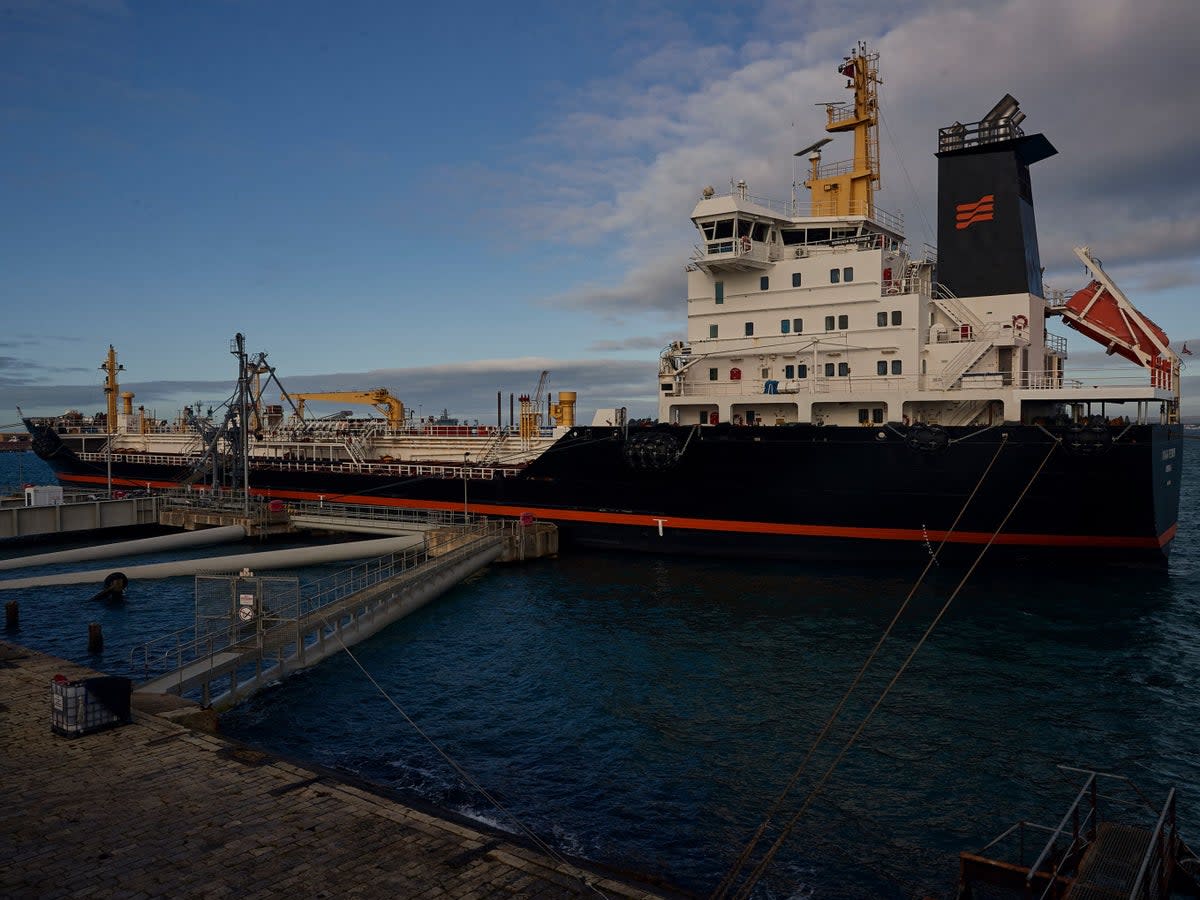 The 135-metre-long Monjasa Reformer “experienced an emergency situation” on Saturday (MONJASA/AFP via Getty Images)