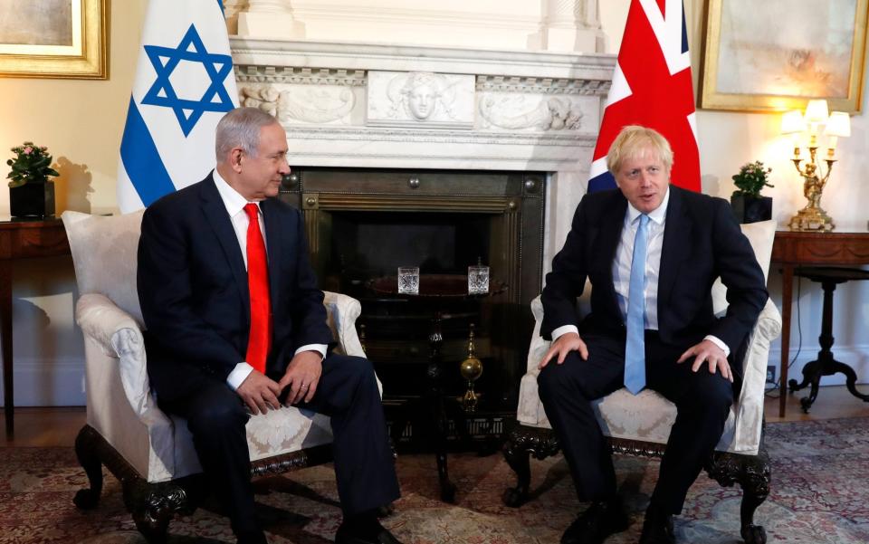 Prime Minister Boris Johnson with Israel's Prime Minister Benjamin Netanyahu at 10 Downing Street in 2019 - Alastair Grant/WPA Pool/Getty Images