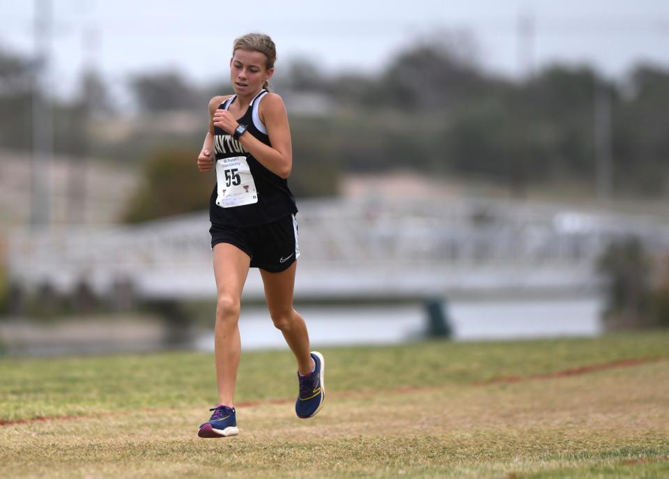 Jayton's Jace Chisum competes in the UIL Region I-1A girls cross country meet, Monday, Oct. 23, 2023, at Mae Simmons Park.