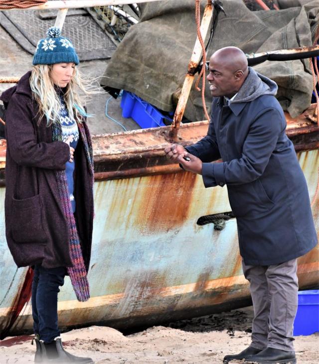 Pictures show famous actors and filming of new BBC series on North East  beach