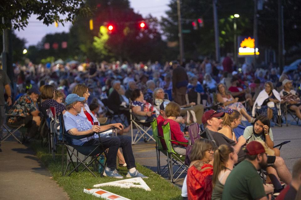 A large crowd gathered July 4, 2021, in downtown Hendersonville for Fourth of July fireworks.