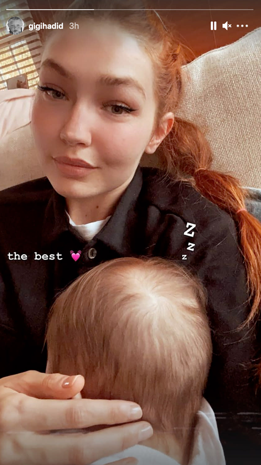 <p>That same month, the supermodel <a href="https://people.com/parents/gigi-hadid-shares-nap-time-photo-of-baby-daughter-khai/" rel="nofollow noopener" target="_blank" data-ylk="slk:posted a photo;elm:context_link;itc:0;sec:content-canvas" class="link ">posted a photo</a> of Khai taking a nap in her arms, calling the tender moment "the best." </p>