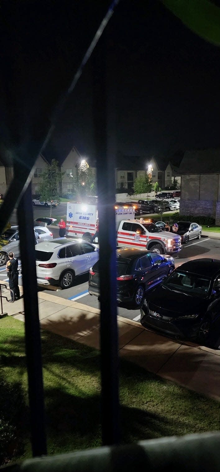 The scene outside the Grove Park Apartments in Tallahassee, where a child was accidentally fatally shot on Sept. 6.