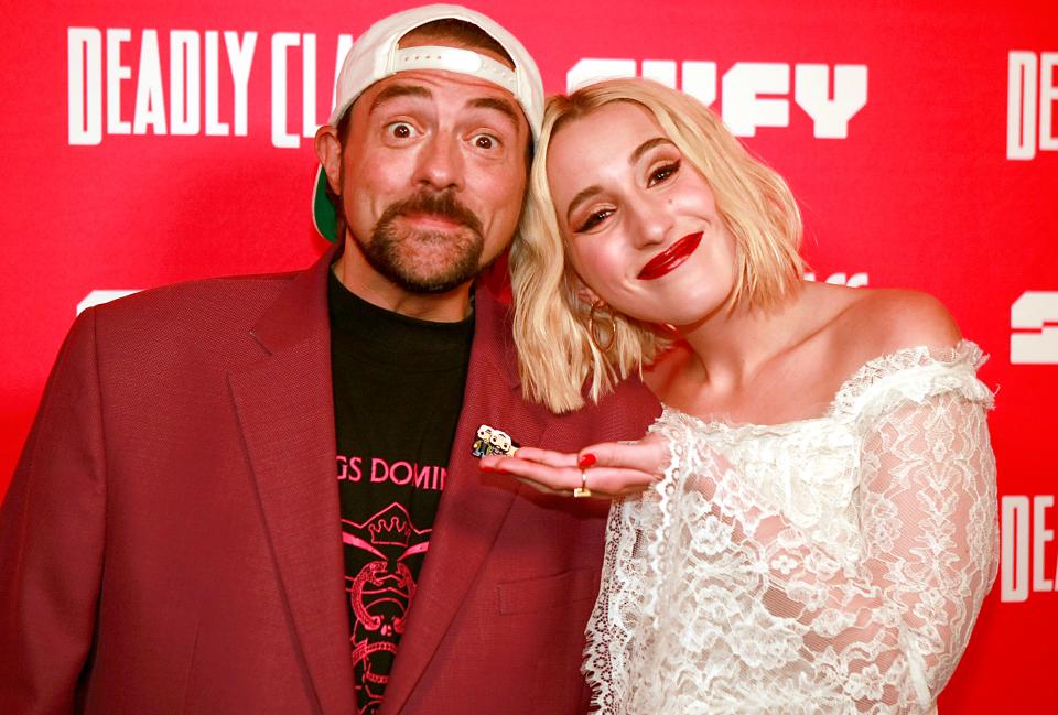 Kevin Smith and Harley Quinn Smith attend the premiere week screening of SYFY's "Deadly Class", hosted by Kevin Smith, at The Wilshire Ebell Theatre in Los Angeles, Calif.