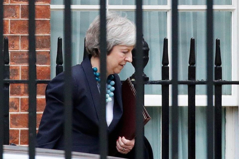 Prime Minister Theresa May leaving Downing Street on Monday morning (REUTERS)