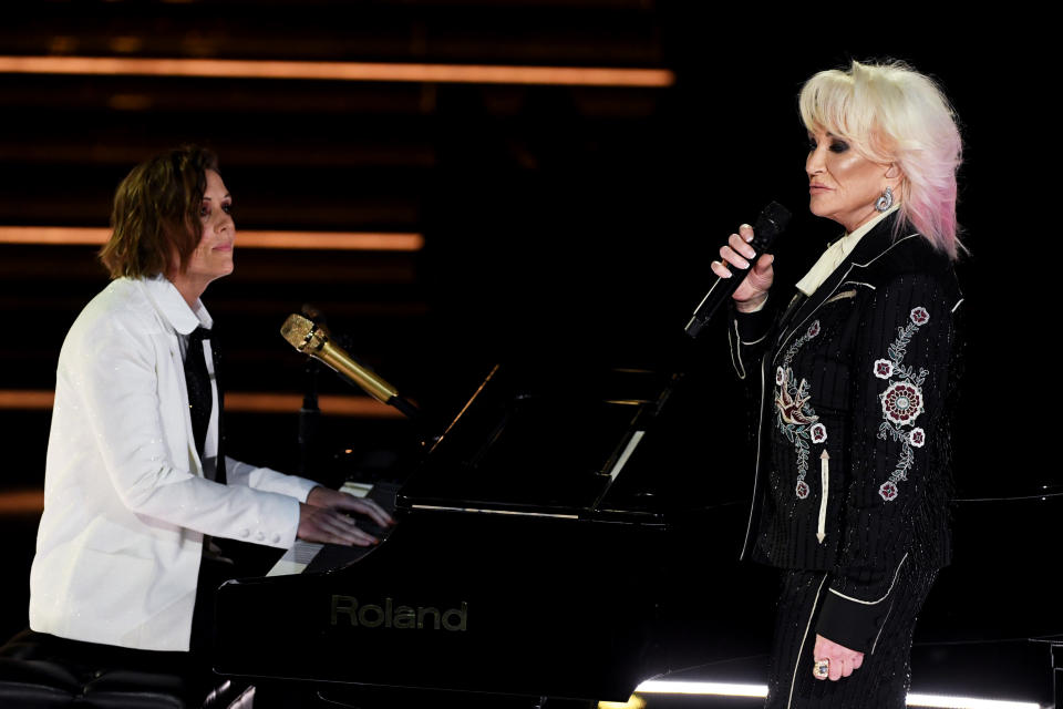 Brandi Carlile and Tanya Tucker perform onstage during the 62nd Annual GRAMMY Awards at STAPLES Center on January 26, 2020 in Los Angeles, California. | Getty Images for The Recording A—2020 The Recording Academy