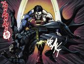 <p>A spinoff of the popular 2012 fighting videogame, this alternate-universe comic finds a ruthless Superman killing off villains and heroes alike as revenge after the Joker murders Lois Lane. Batman leads the resistance. Eventually the two face off in the Batcave, where Superman breaks Batman’s back over his knee. Owie.</p>