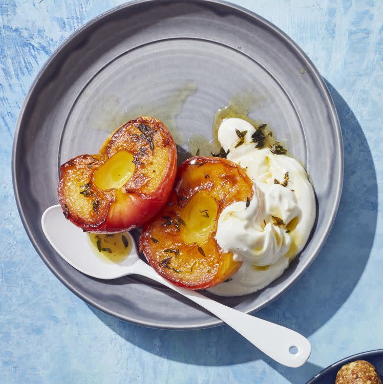 breakfast in bed roasted apples with yogurt