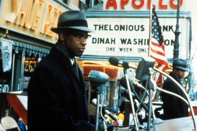 <p>Everett</p> Denzel Washington as Malcolm X.