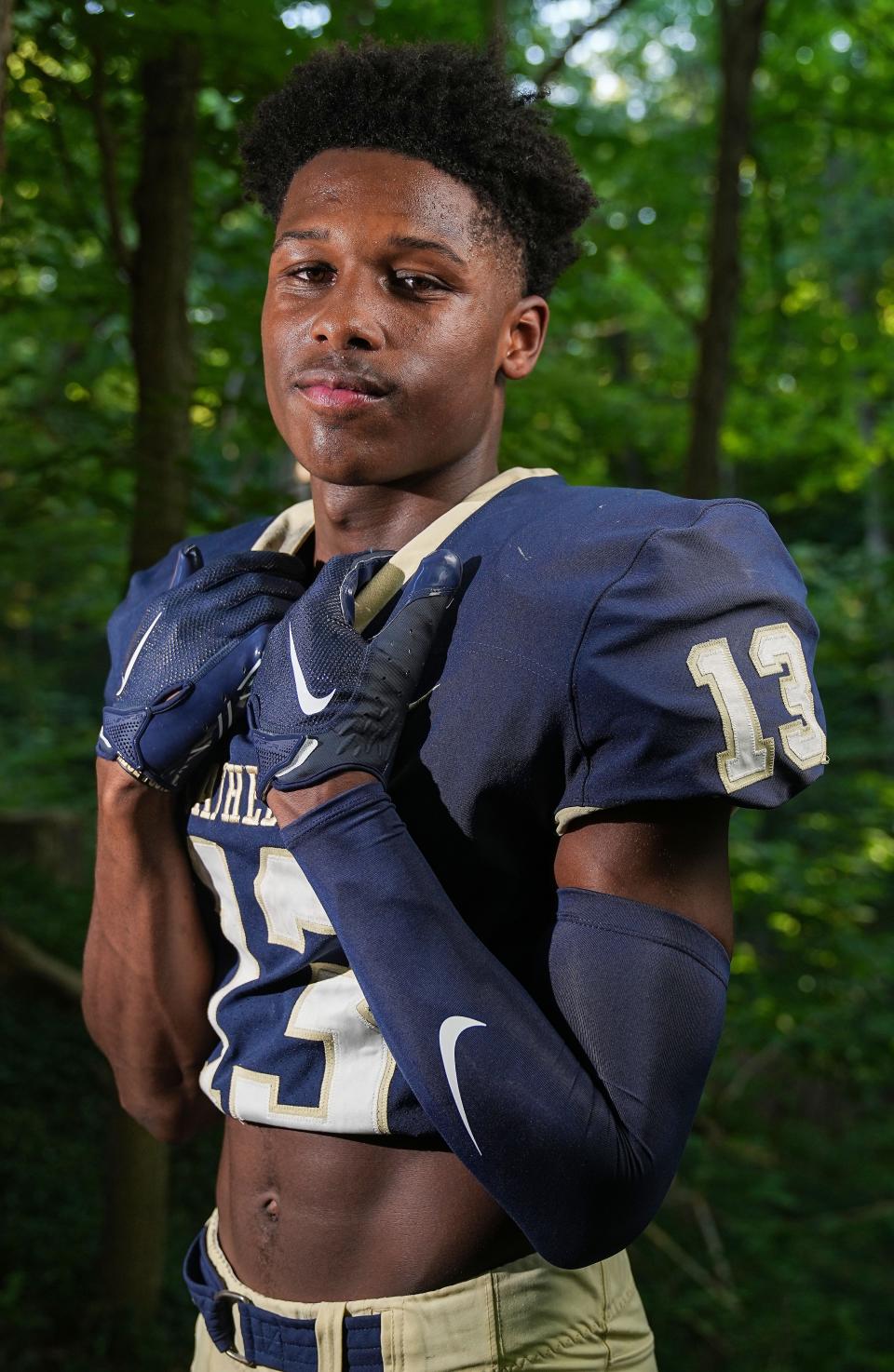 Cathedral wide receiver Jaron Tibbs photographed on Tuesday, August 2, 2022 at Cathedral High School in Indianapolis.