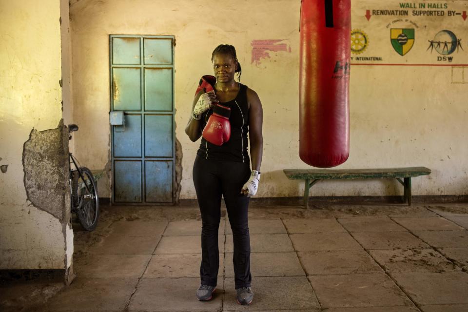 Sarah Achieng is a 31-year-old professional boxer and sports administrator. Here she poses after her training session at&nbsp;a gym in Nairobi, Kenya, on&nbsp;Feb. 27, 2018.