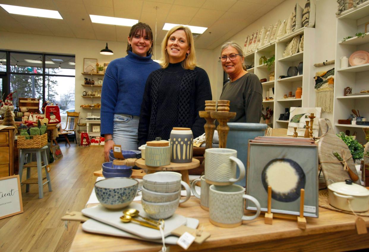 Some of the staff at Margo's stand inside the store Friday, Dec. 16, 2022, in Oostburg, Wis. From left partners Clair Katsma, Jeri Flipse and Mary Katsma. Not pictured are partners Vicki Westerbeke and Molly Modahl.