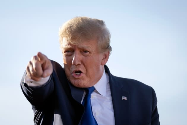 trumps-revenge-on-bragg.jpg Former President Trump Holds Rally In Ohio Ahead Of State's Primary - Credit: Drew Angerer/Getty Images