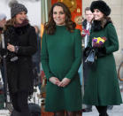 <p><strong>When: Jan. 30, 2018</strong><br>Pregnant Kate Middleton braved the cold temperatures of Stockholm, Sweden, on Tuesday morning as part of a four-day visit with her husband Prince William — and the Duchess stunned in three different looks! <em>(Photos: Getty)</em> </p>