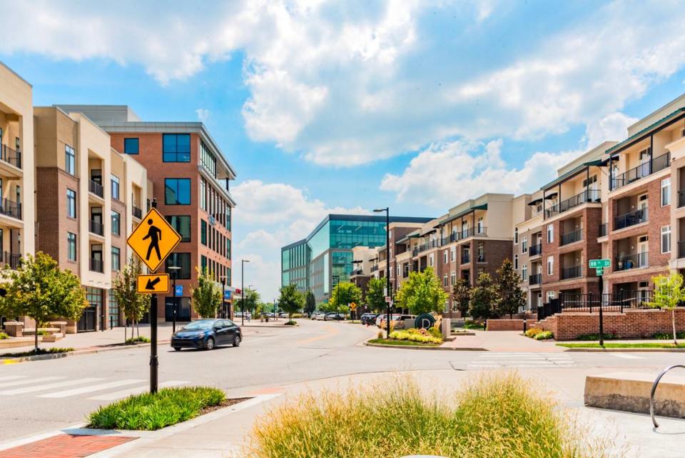 What was once farmland off of Interstate 435 in Lenexa is now a booming downtown, with a civic center, apartments, restaurants, retail, shops and offices.