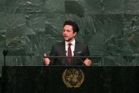 <p>The Crown Prince was praised back in September when he spoke in front of the United Nations General Assembly on behalf of his father. The prince eloquently delivered his speech in fluent English. Photo: Getty Images </p>