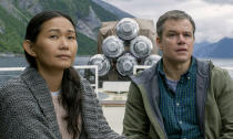 <p>Matt Damon stars in Alexander Payne’s comedy drama about a man who decides to trade in his full size life for a tiny one by shrinking his body and joining a downsized community. Hong Chau earned a Golden Globes nomination for her supporting role so worth seeing it just for her performance. </p>