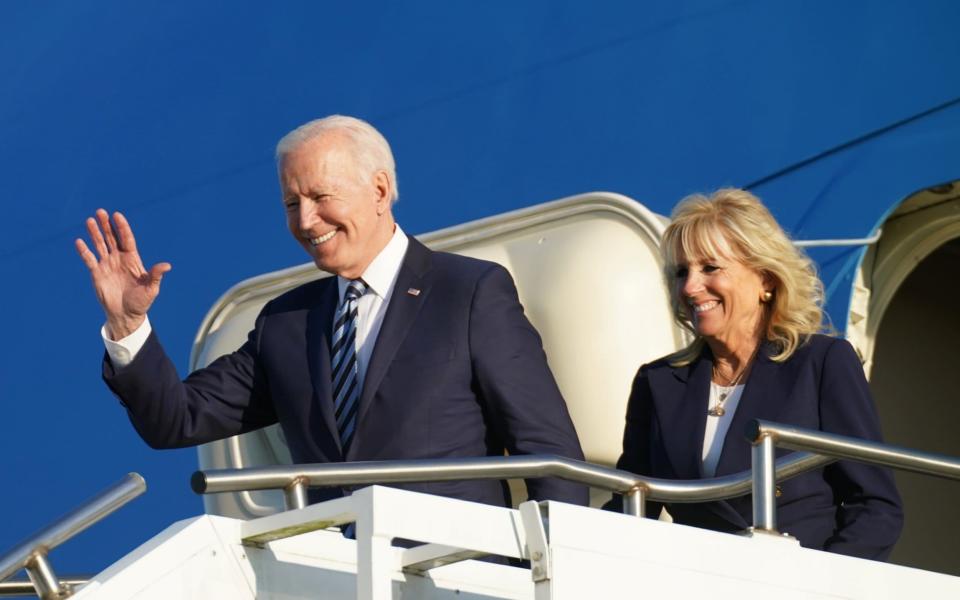 US president Joe Biden and first lady Jill Biden disembark Air Force One  - REUTERS/Kevin Lamarque