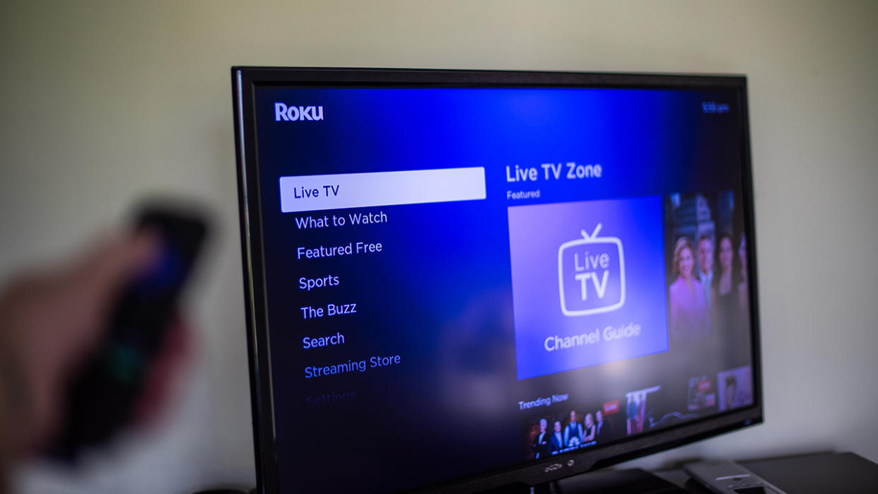 The Roku app on a television in Hastings-On-Hudson, New York, US, on Tuesday, July 25, 2023. Roku Inc. is scheduled to release earnings figures on July 27.