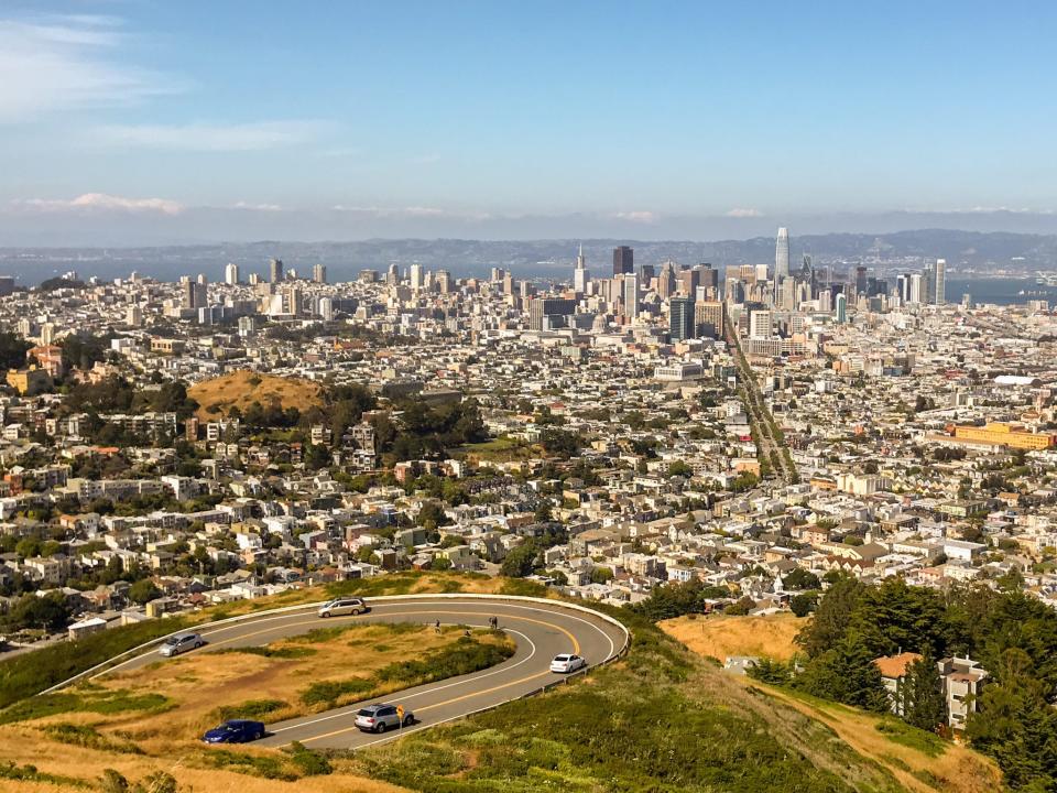 The entire city of San Francisco from a hill top