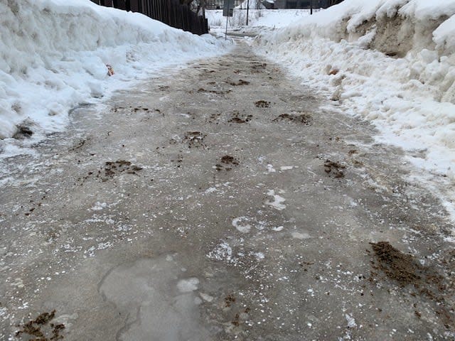 The City of Greater Sudbury plows and sands 350 kilometres of sidewalk every winter. 