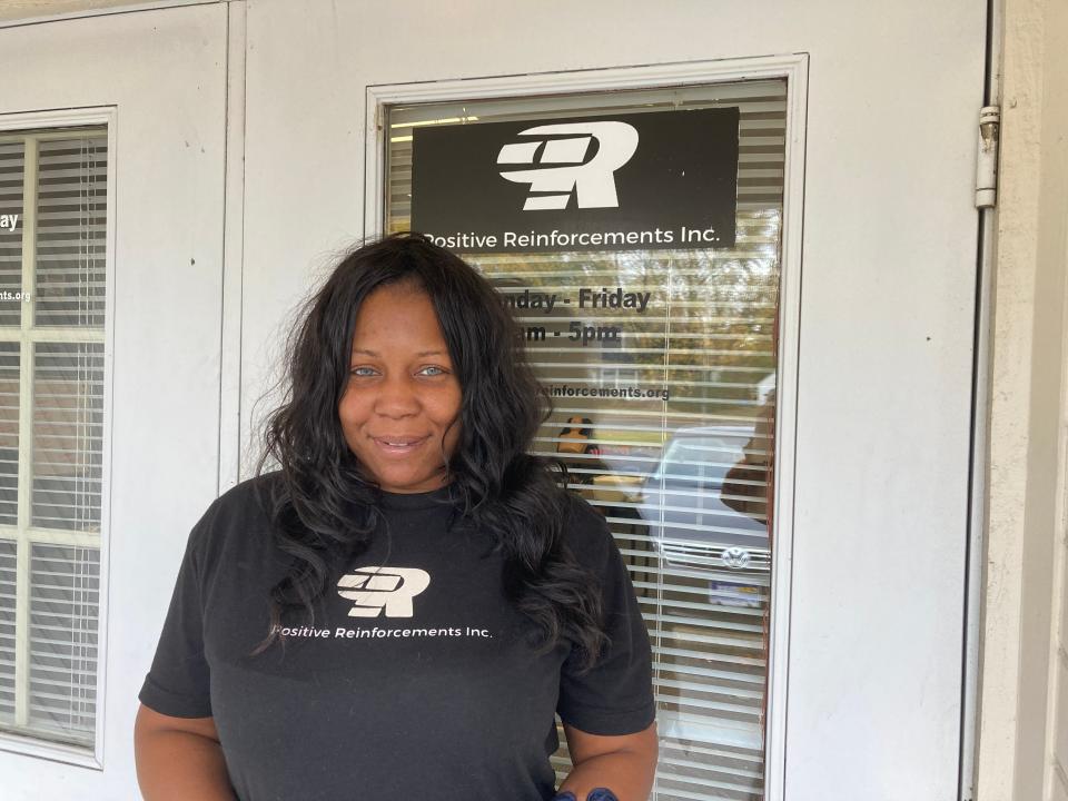 Aprilstar Alexander poses outside of Positive Reinforcements on Nov. 12, 2021. Positive Reinforcements is a nonprofit in Princess Anne dedicated to helping formerly incarcerated people.