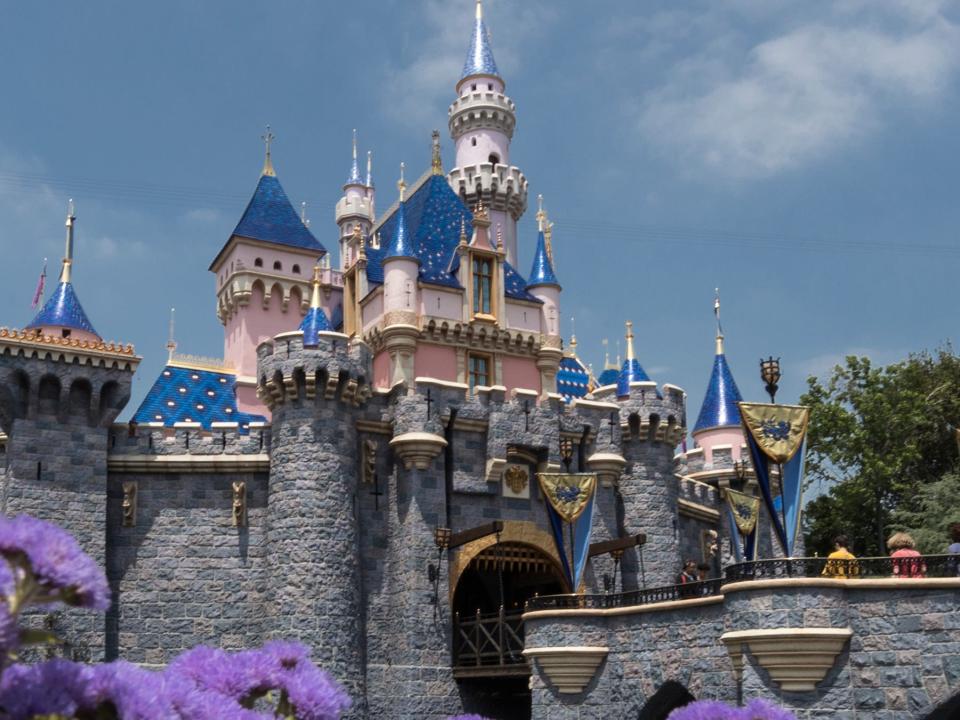 exterior shot of sleeping beauty castle at disneyland