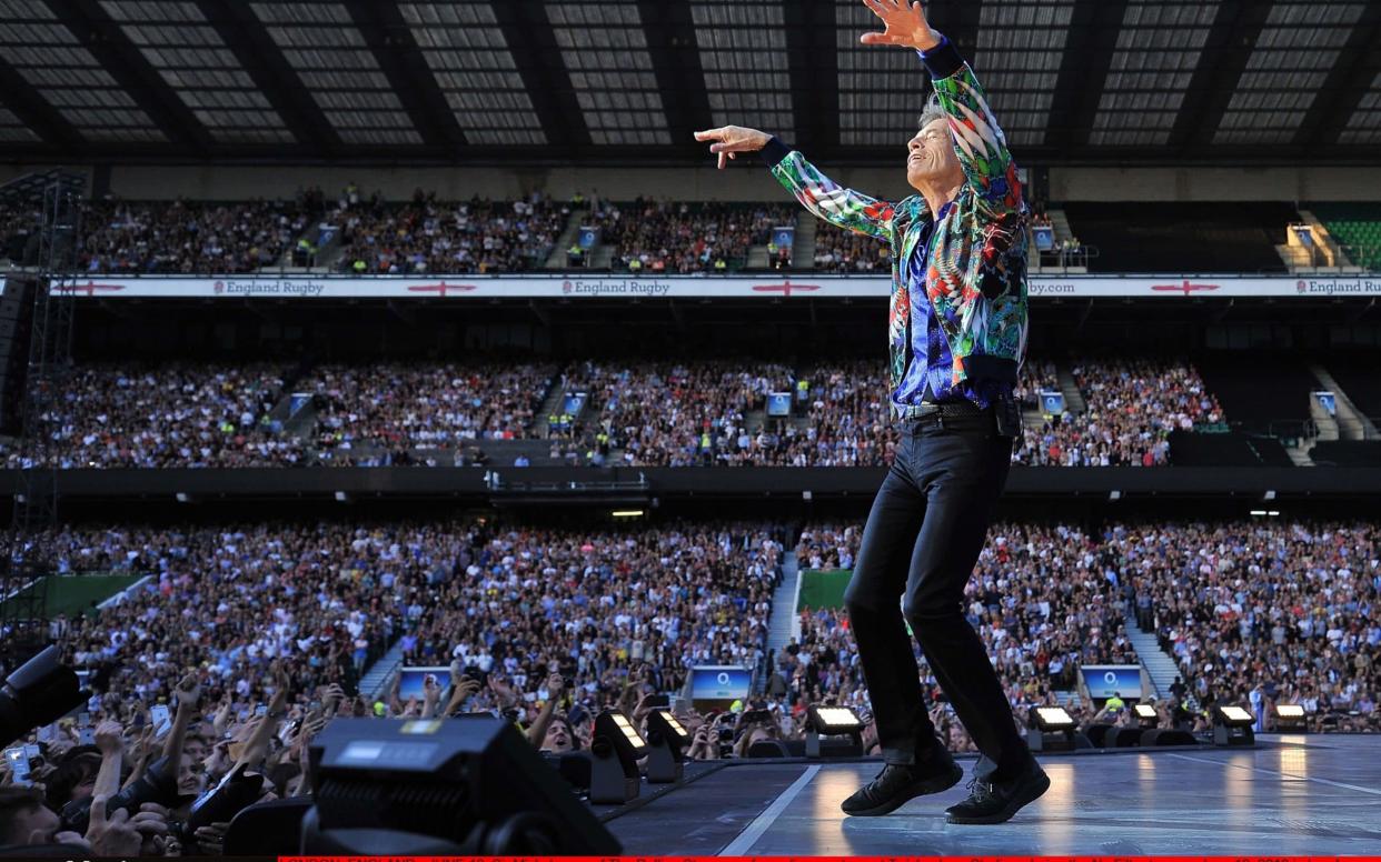 Sir Mick Jagger of The Rolling Stones on stage on Tuesday night - Getty Images Europe