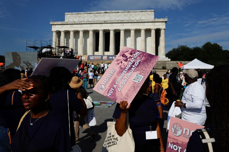 60th anniversary of the March On Washington and Martin Luther King Jr's historic "I Have a Dream" speech at the Lincoln Memorial in Washington D.C