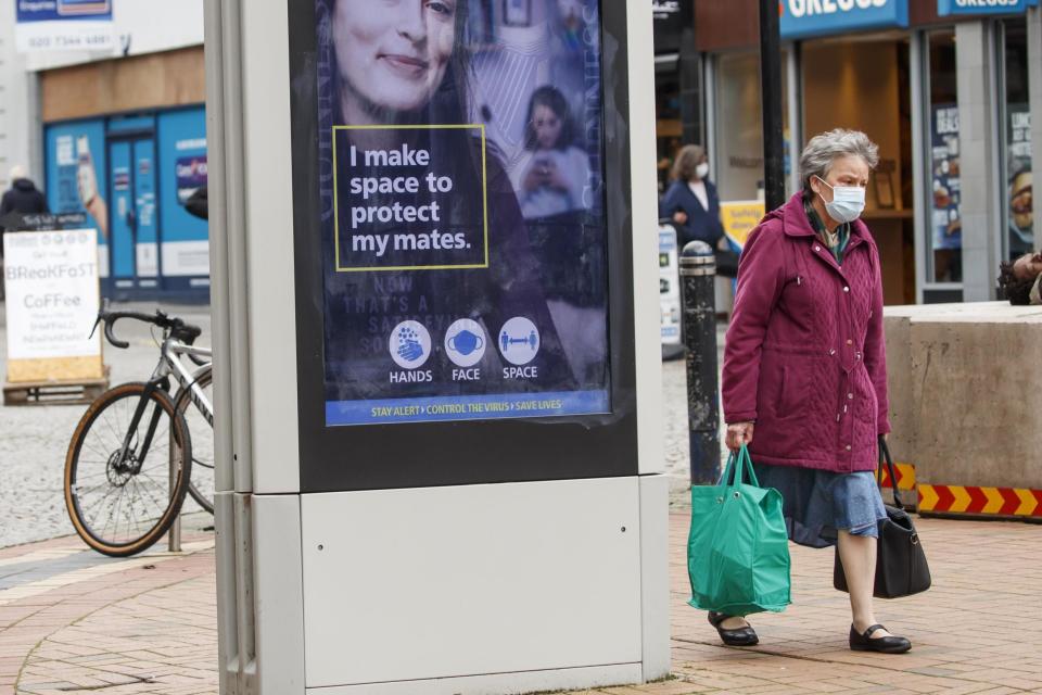 A government health warning is displayed in Sheffield: PA